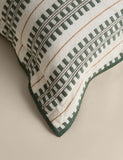 Pure cotton embroidered grid bolster cushion - British product