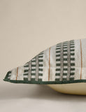 Pure cotton embroidered grid bolster cushion - British product
