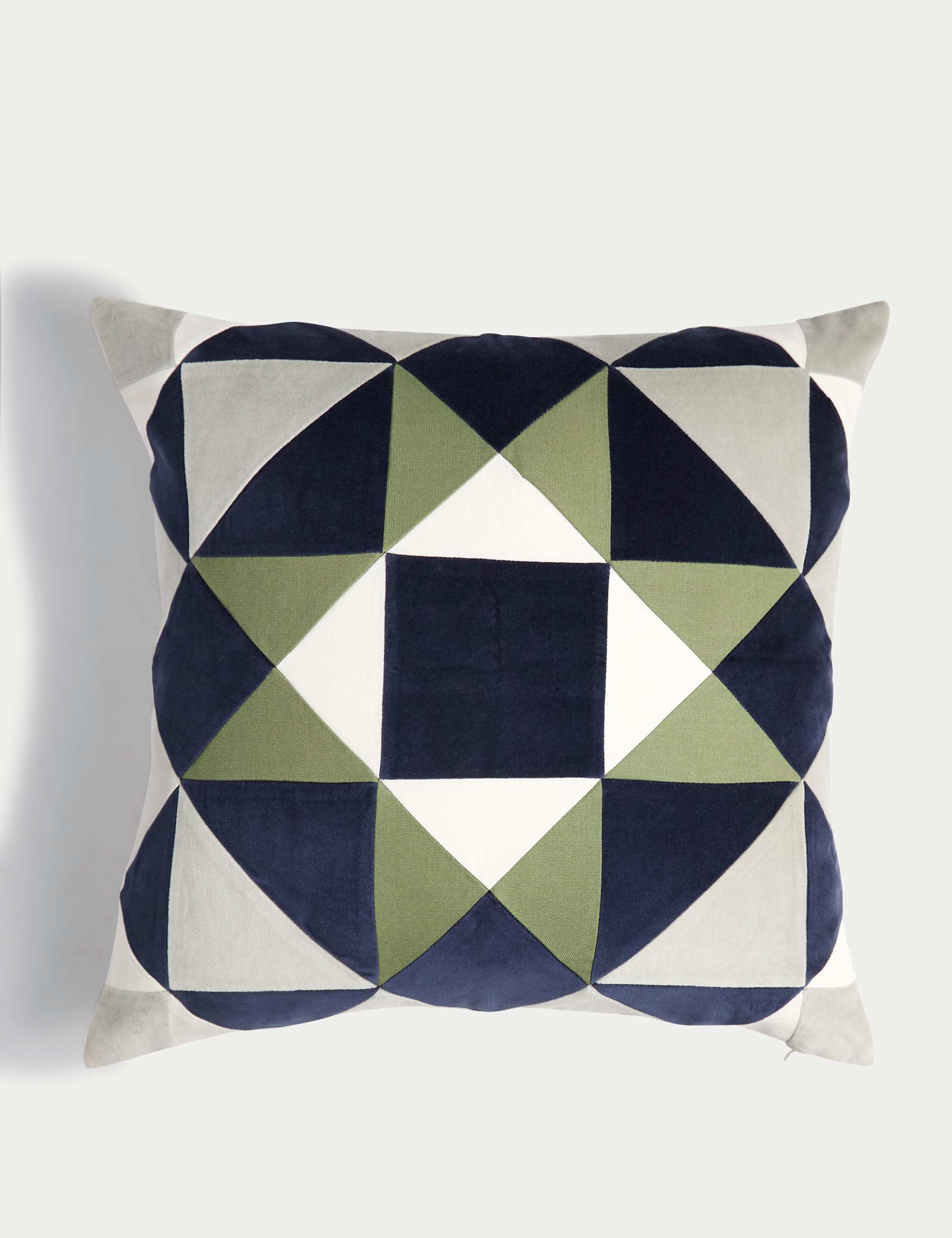 Geometric cushion velvet 50cm square (British brand)