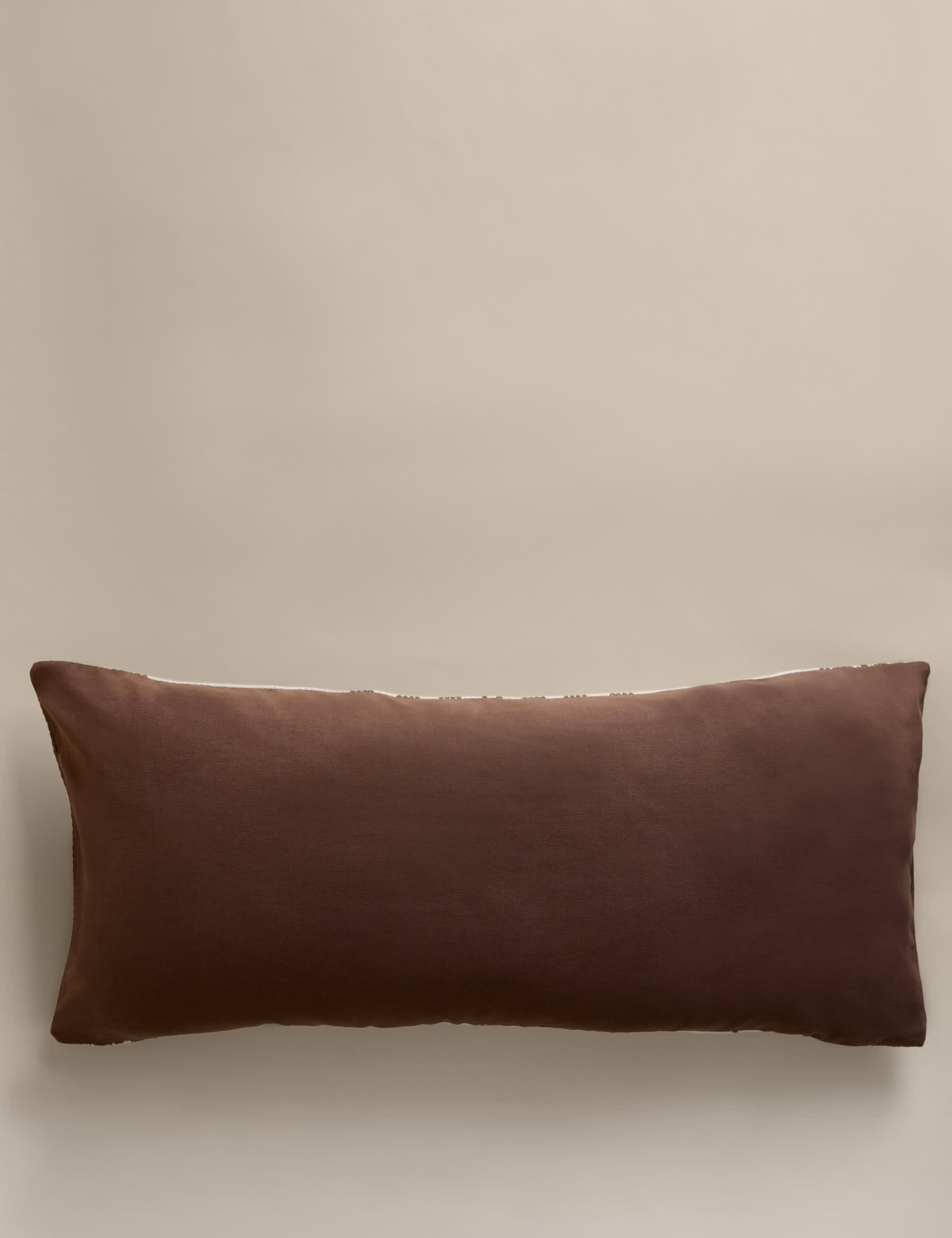 Pure cotton embroidered abstract bolster cushion - British product
