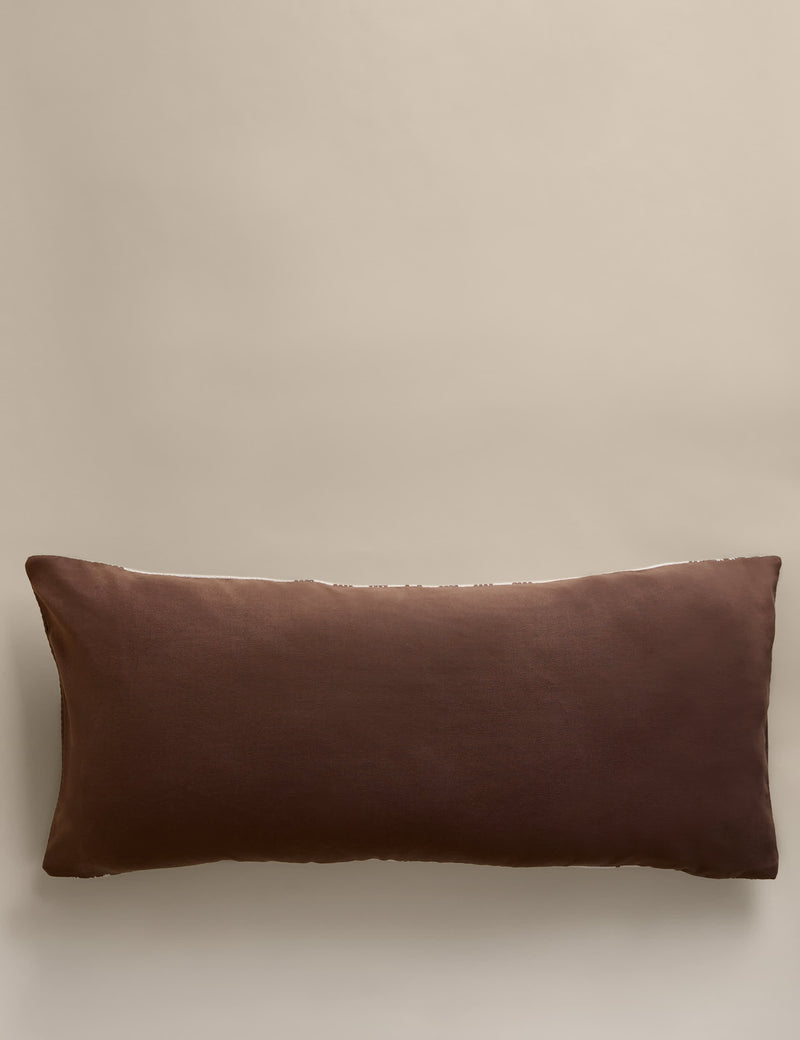 Pure cotton embroidered abstract bolster cushion - British product
