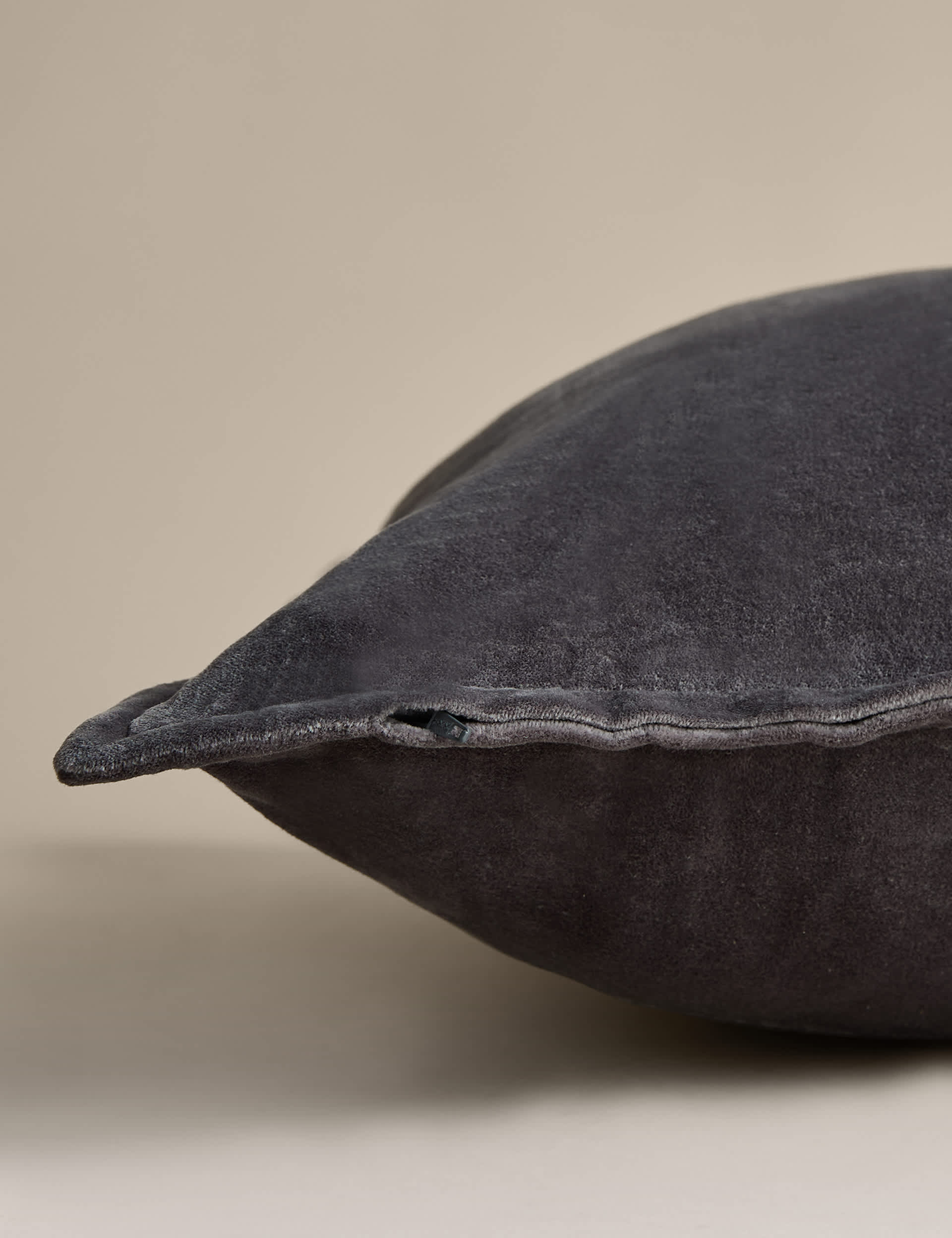 Pure cotton velvet cushion with feather filling 50cm square (British brand)