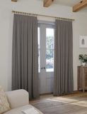Brushed pencil pleat blackout thermal curtains (British brand)
