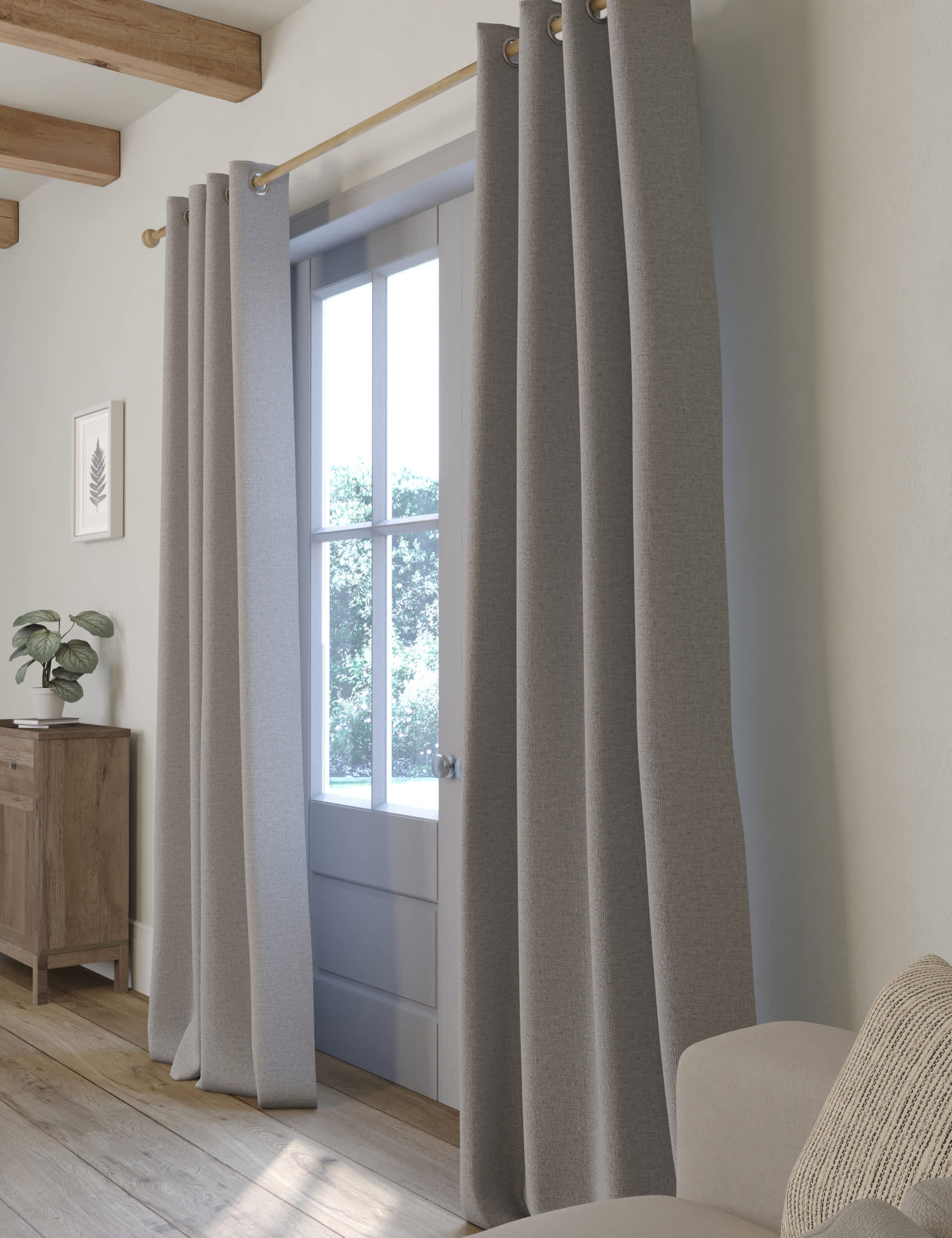 Brushed eyelet thermal blackout curtains with Thermowarmth lining (British brand)