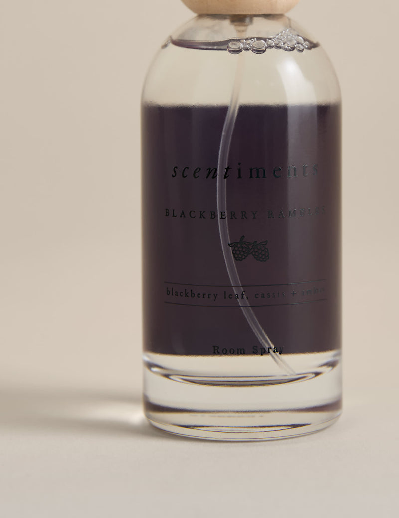 Blackberry Rambles room spray glass bottle, imported from the UK