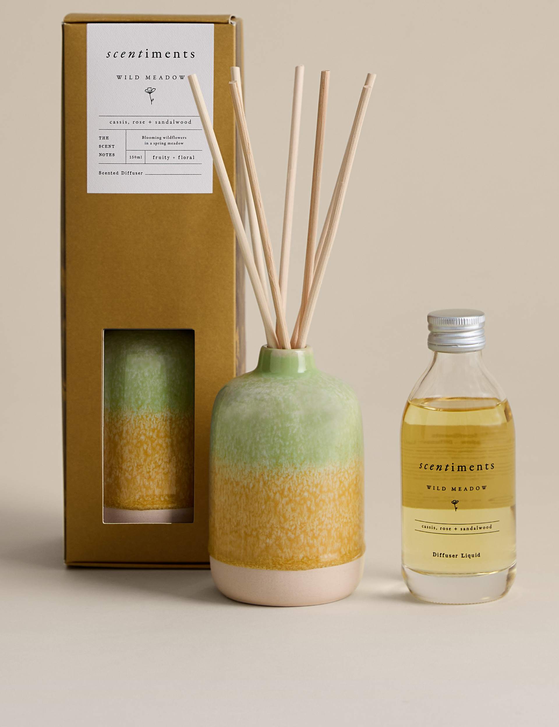 Scentiments Wild Meadow reed diffuser 150ml (British brand)