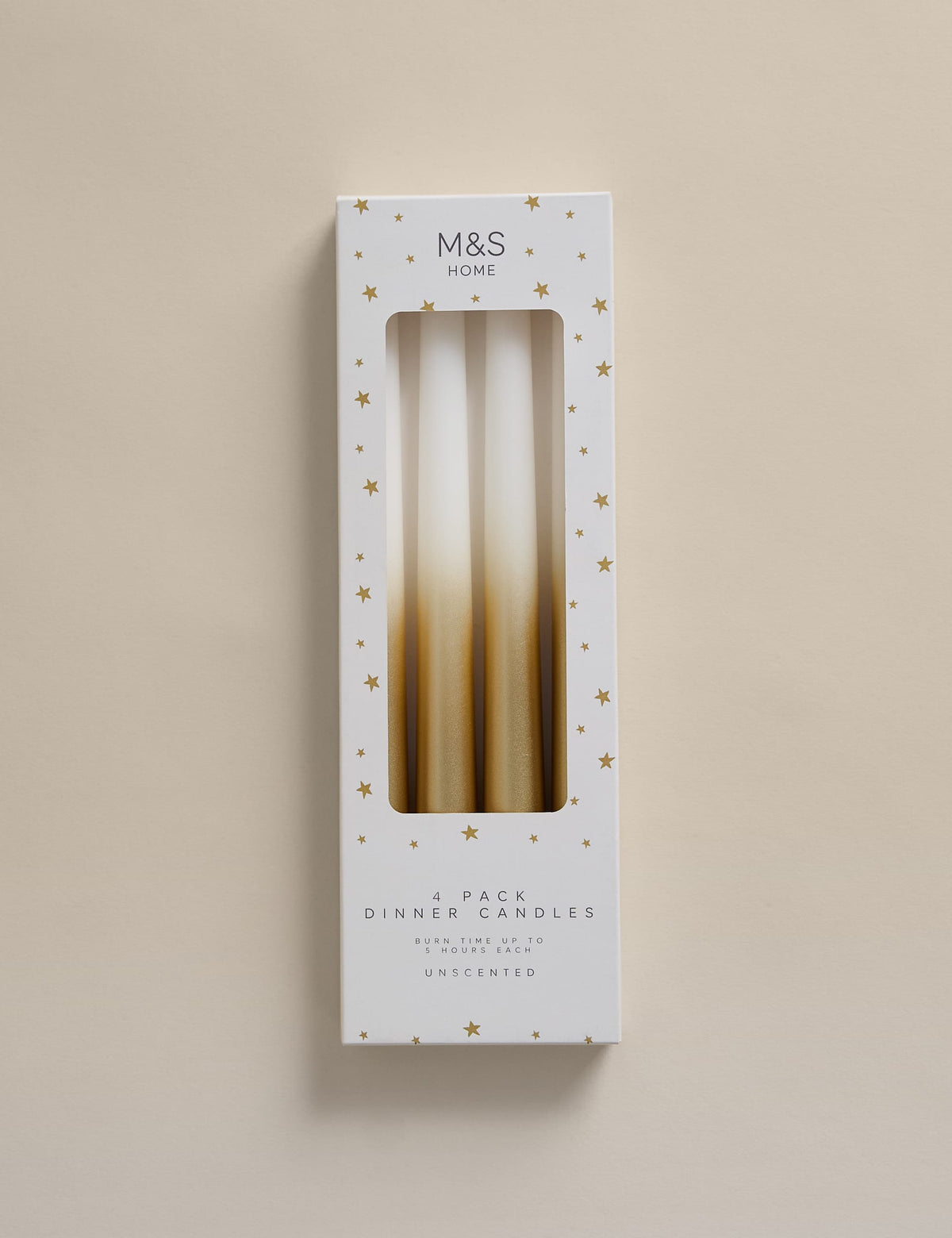 Set of 4 Metallic Ombre Dinner Candles