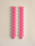 Heart dinner candles 2 pack unscented wax - British product