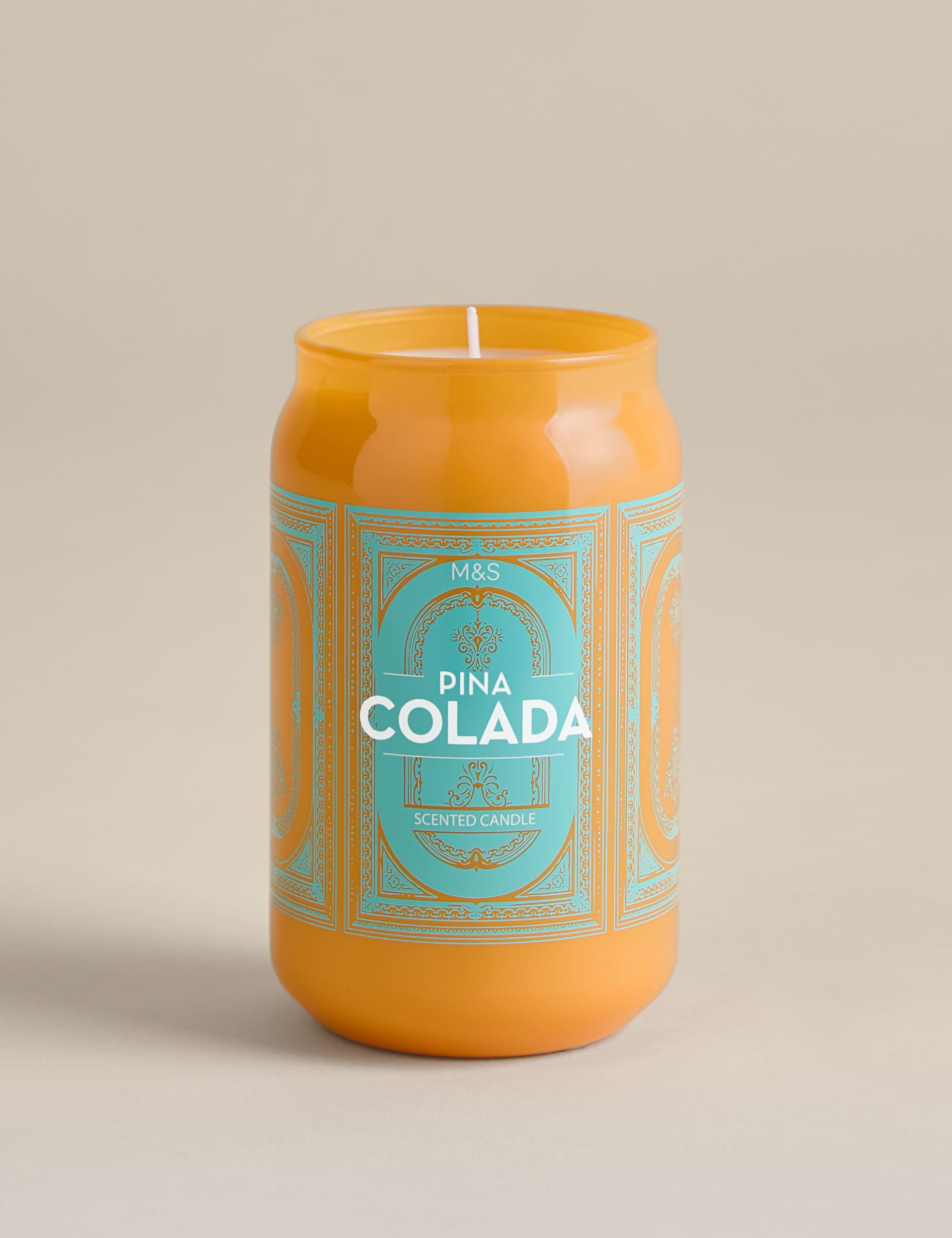 Pina Colada tinny scented candle glass jar height 13cm - British product