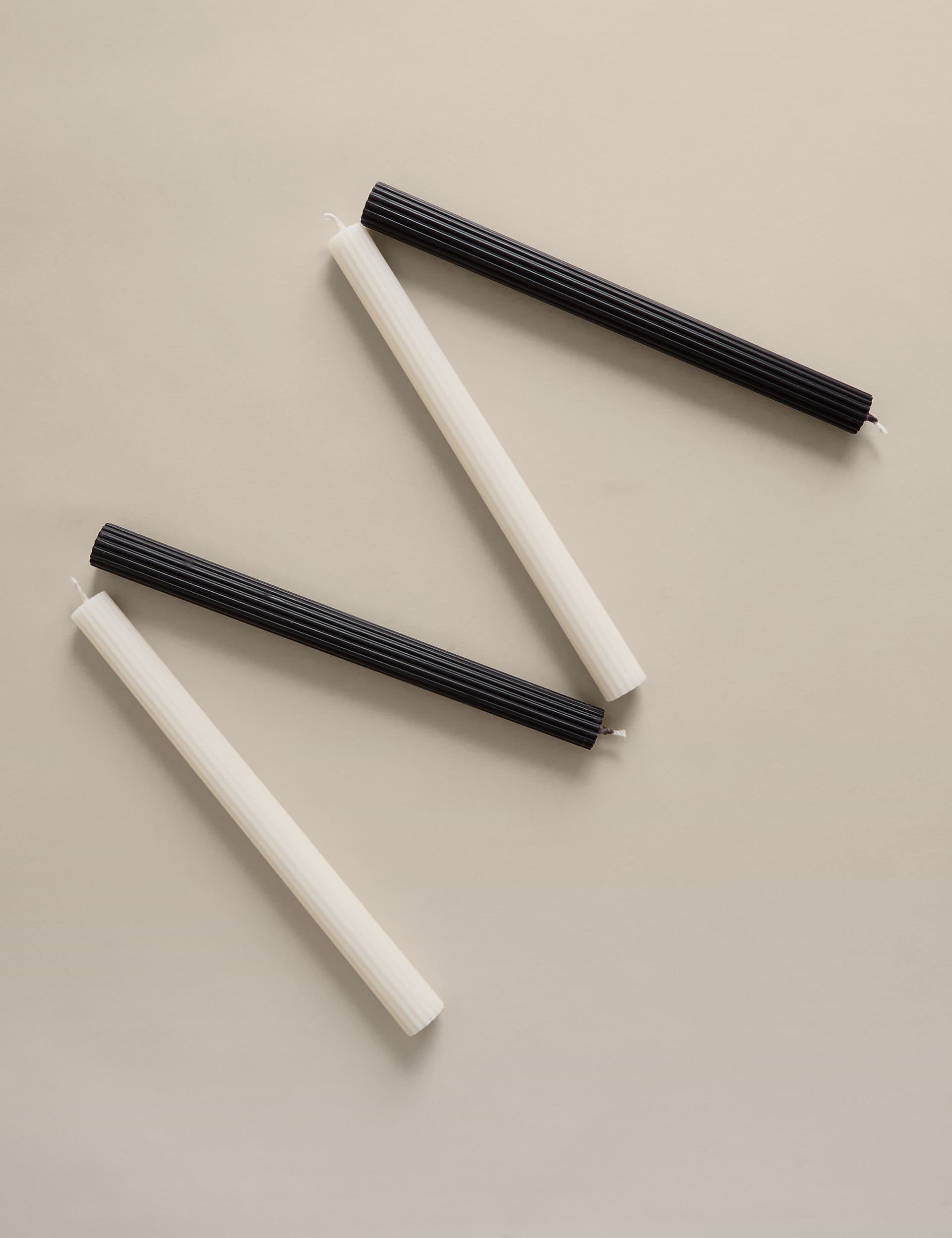 Mono dinner candles set of 4 unscented taper candles - British product