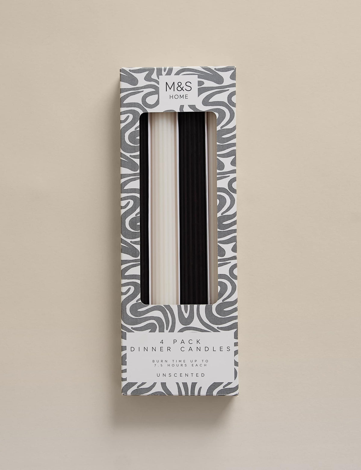 Mono dinner candles set of 4 unscented taper candles - British product