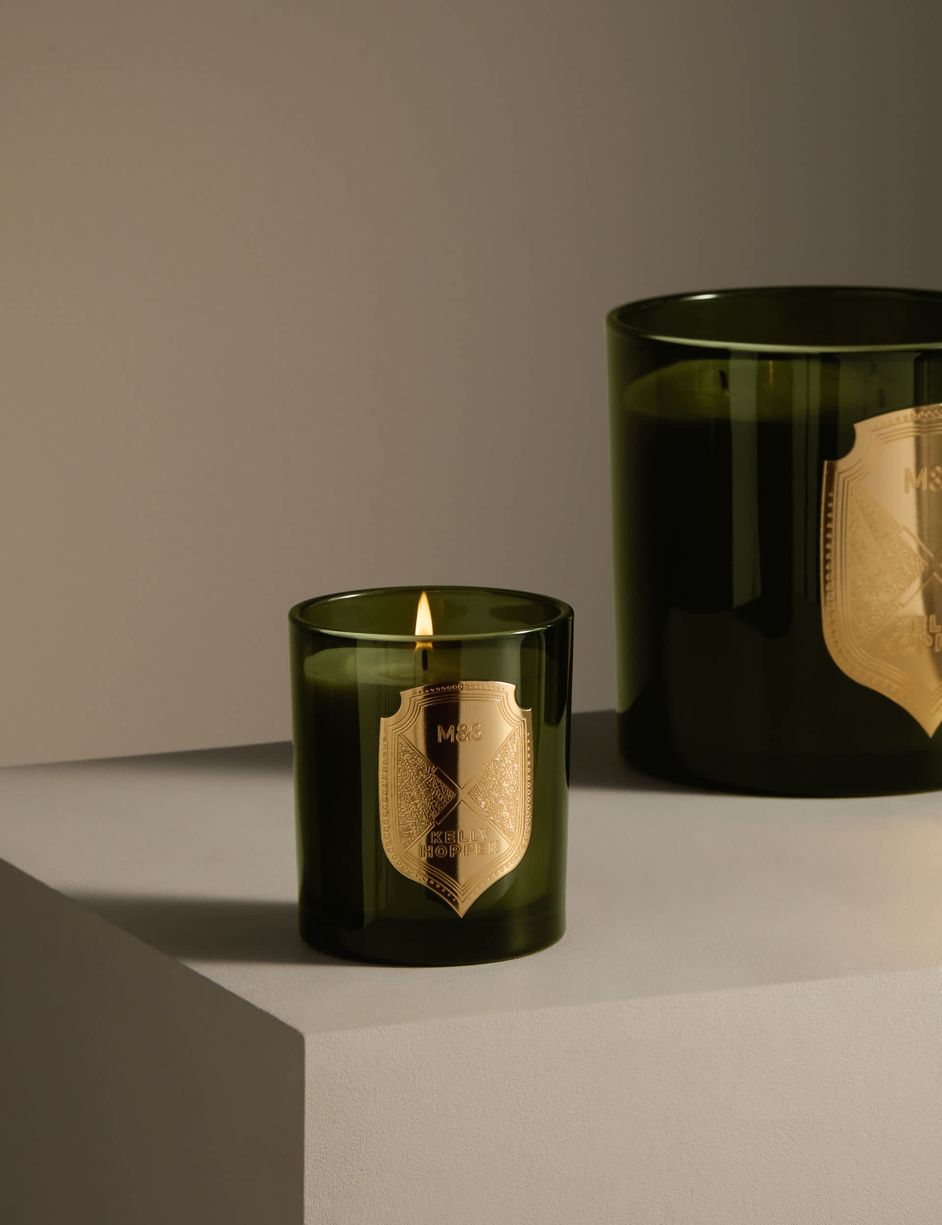 M&S No. 3 scented candle in glass with gold badge - British product