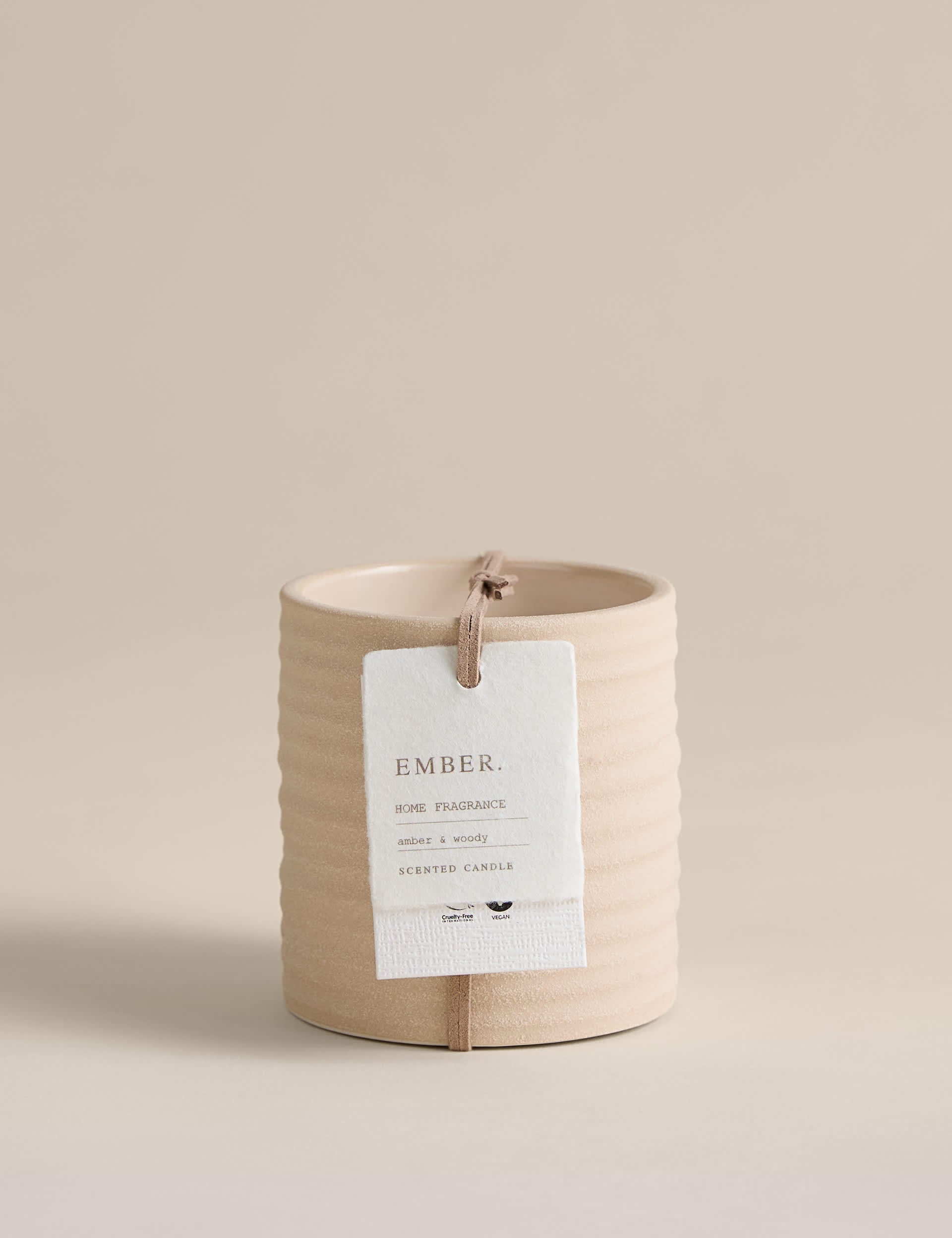 Ember ceramic candle, spiced cardamom and sandalwood, imported from the UK
