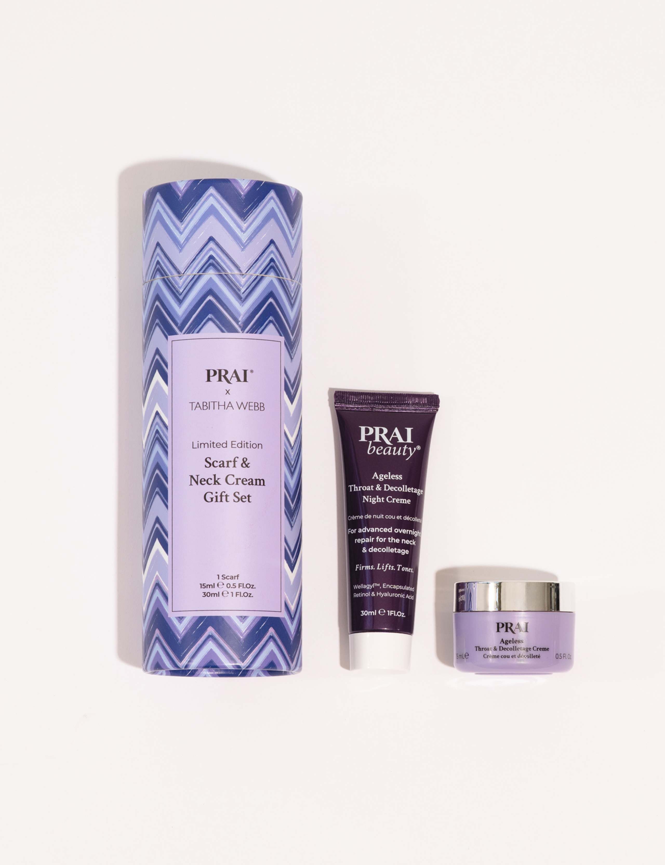 PRAI Tabitha Webb neck scarf and cream duo - British product