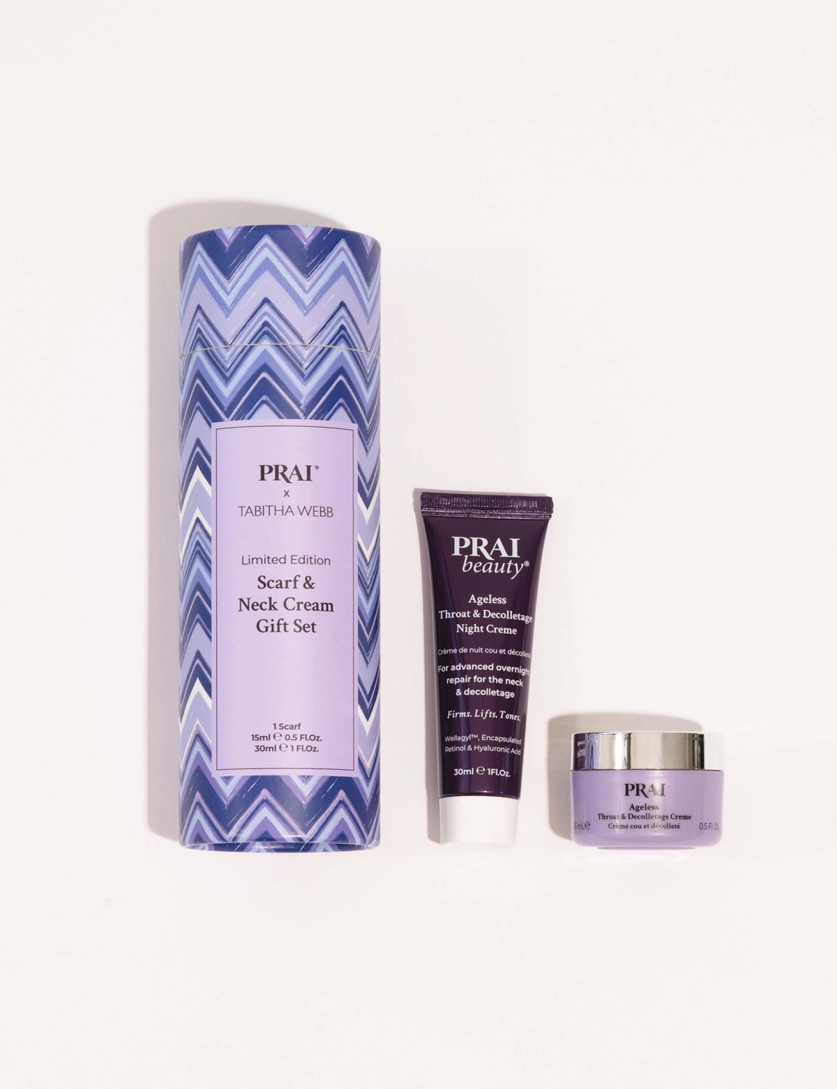 PRAI Tabitha Webb neck scarf and cream duo - British product