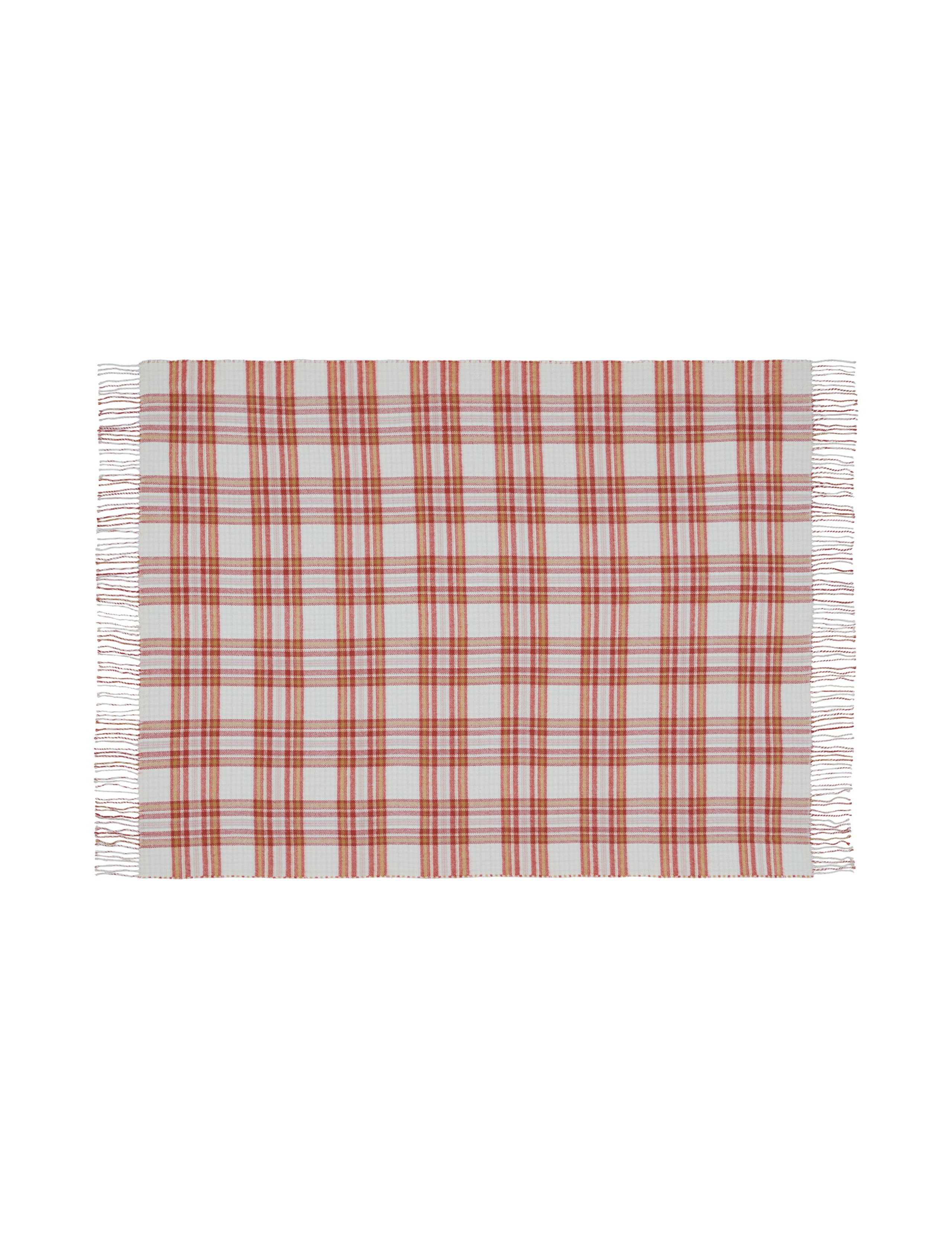 Laura Ashley Padbury Check reversible tassled throw 150x200 cm, UK version