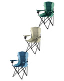 Padded camping chair with cup holder, imported from the UK