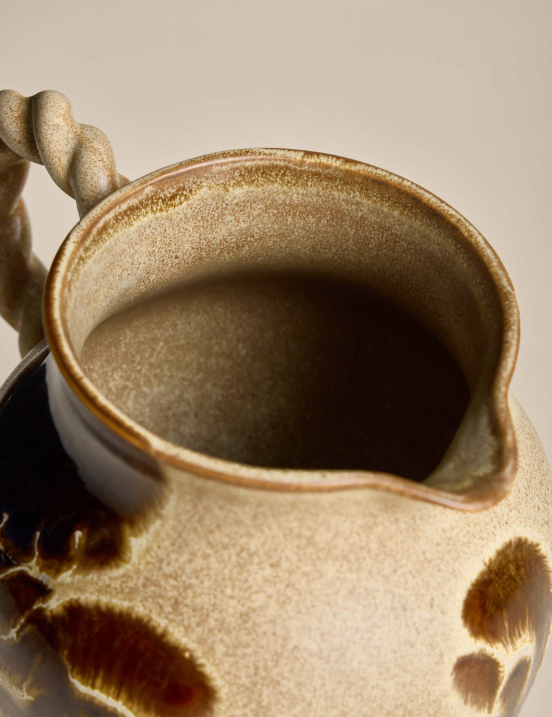 Stoneware painterly jug with abstract design - British product