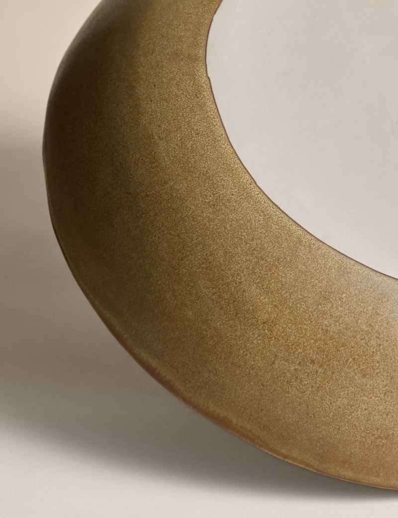 Painterly large stoneware serving bowl with abstract design - British product