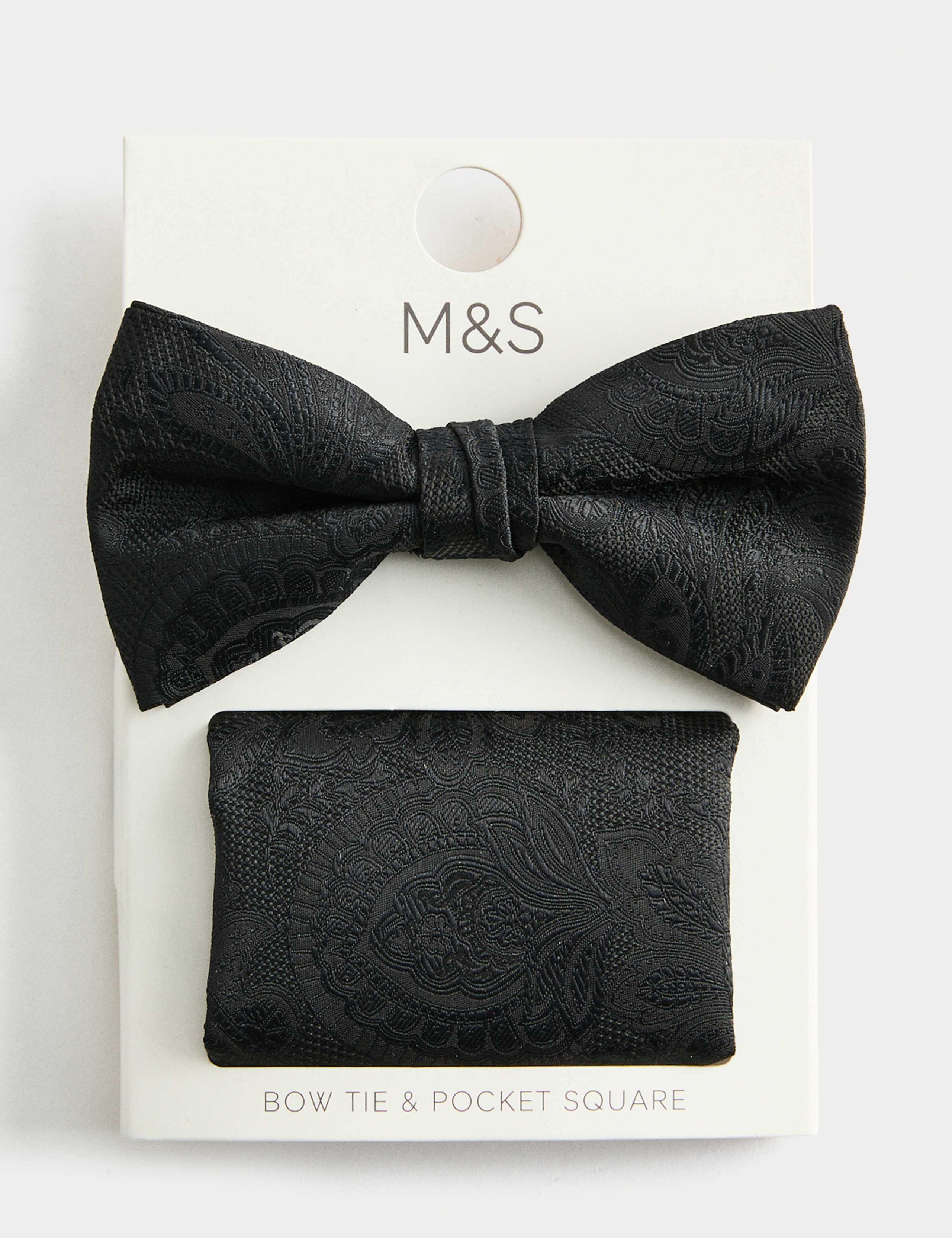 M&S Paisley Bow Tie and Hank Set, UK version