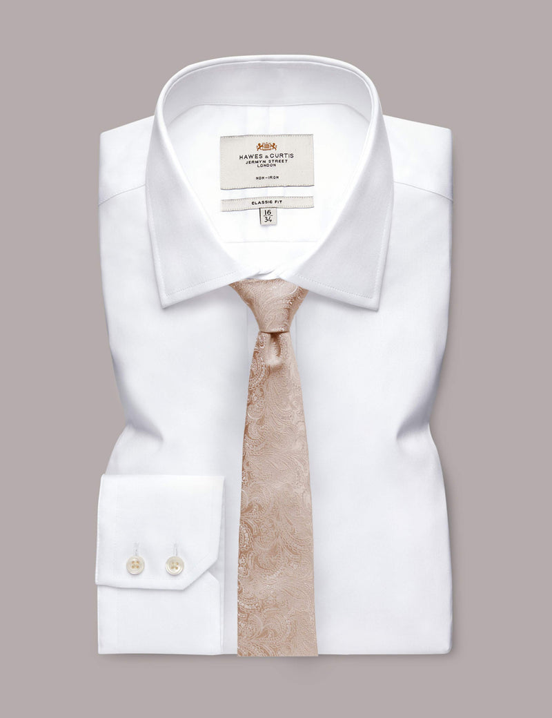 Hawes & Curtis paisley pure silk tie 8cm width - British product