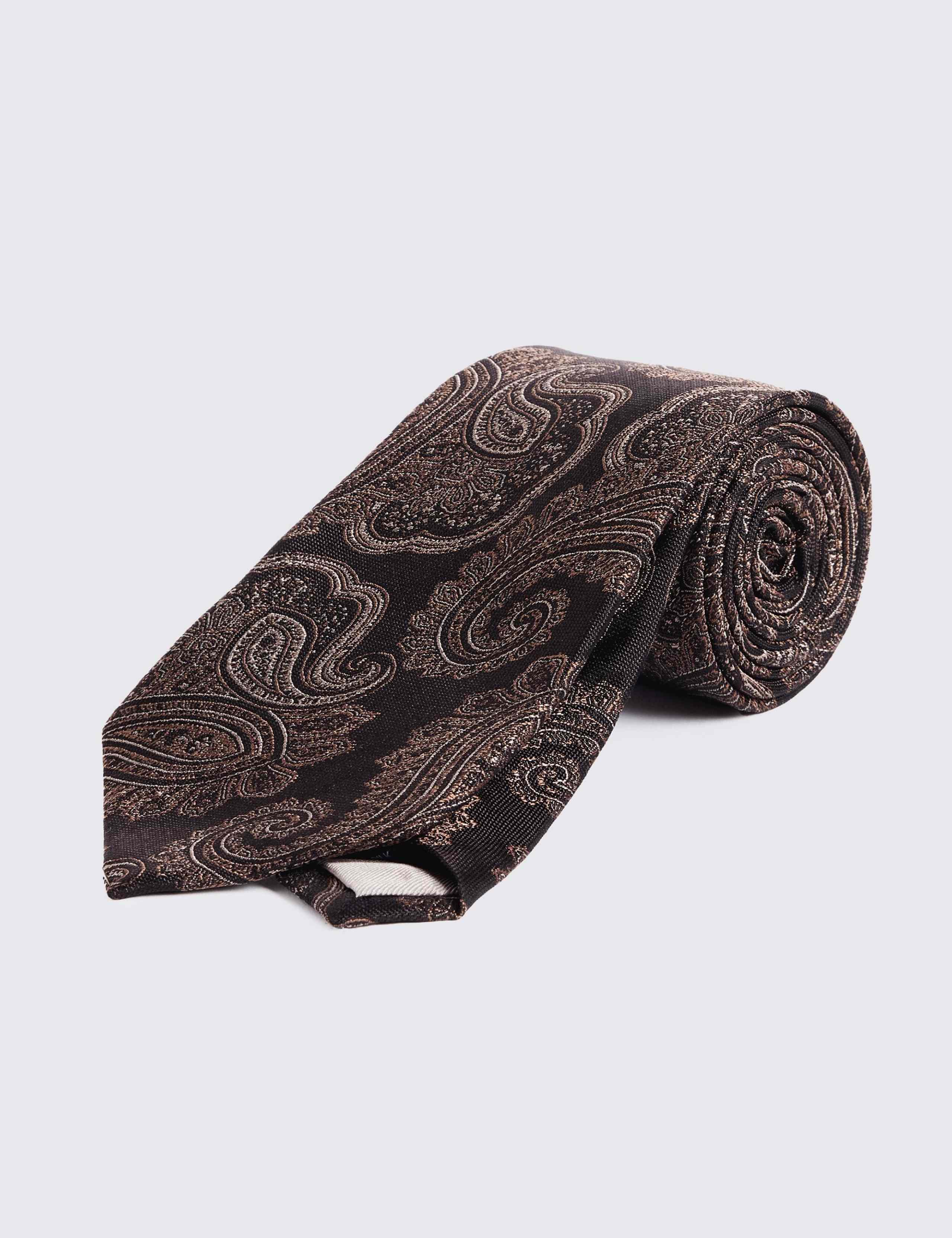 Moss paisley pure silk tie for men - British product