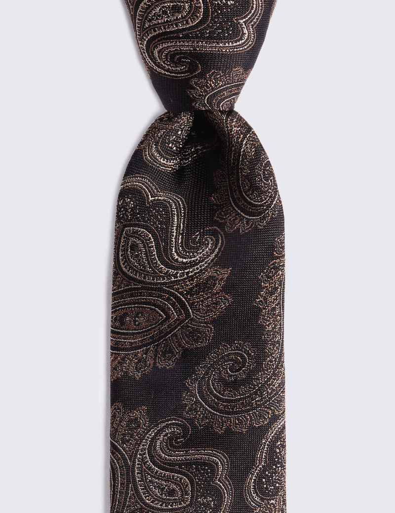 Moss paisley pure silk tie for men - British product