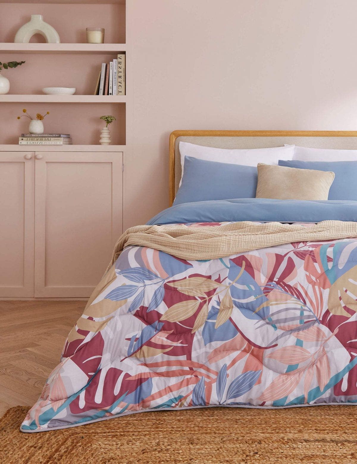 Night Lark palm print coverless duvet set 10.5 tog, UK version