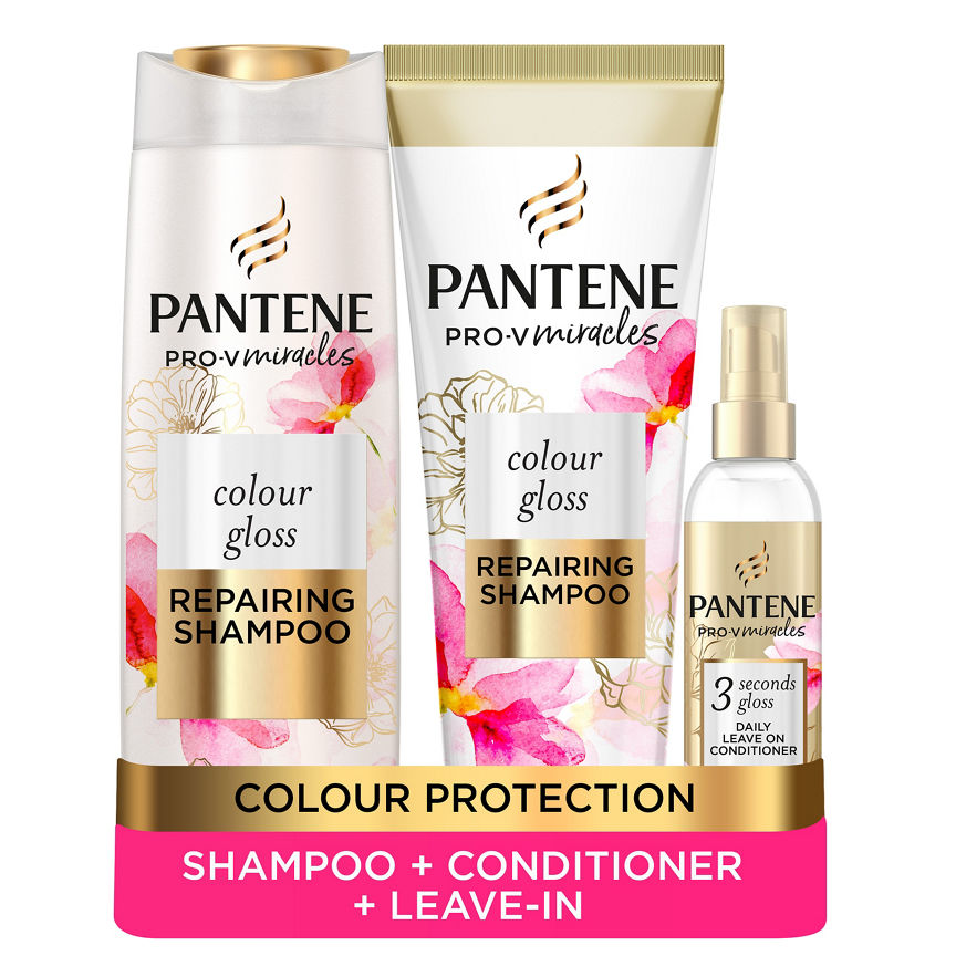 Pantene Colour Gloss Shampoo, Conditioner & Leave-In Conditioner Bundle