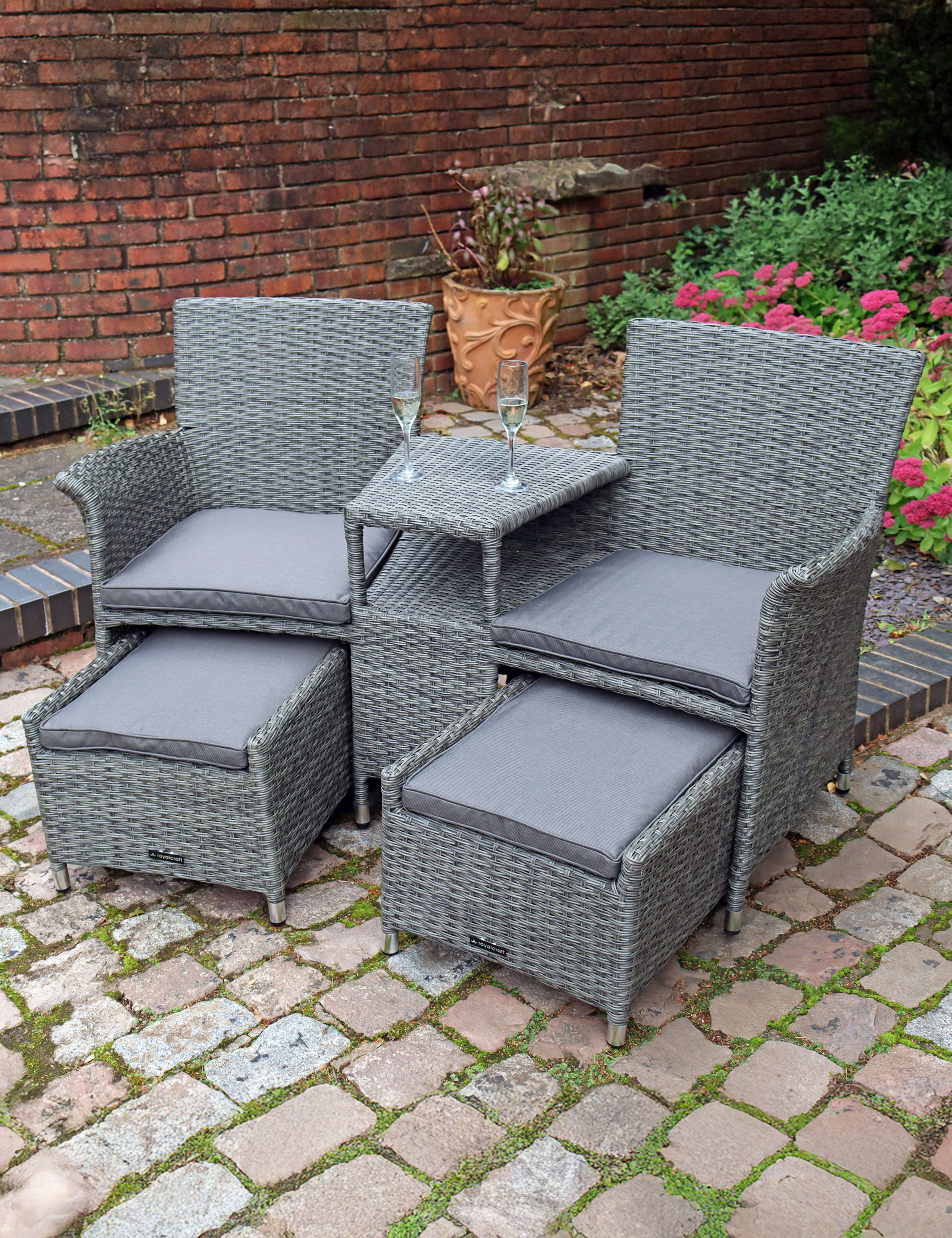 Royalcraft garden companion chairs with table two-seat set - British product