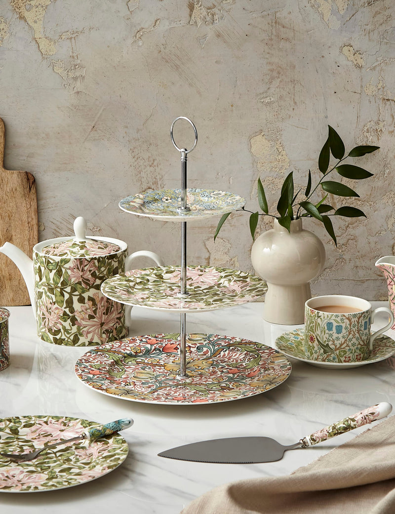Morris & Co patterned porcelain cake stand - British product