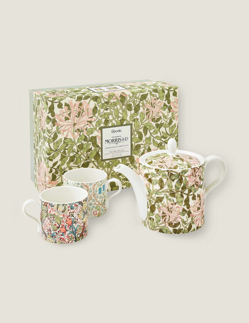 Morris & Co patterned teapot and mug set imported from the UK