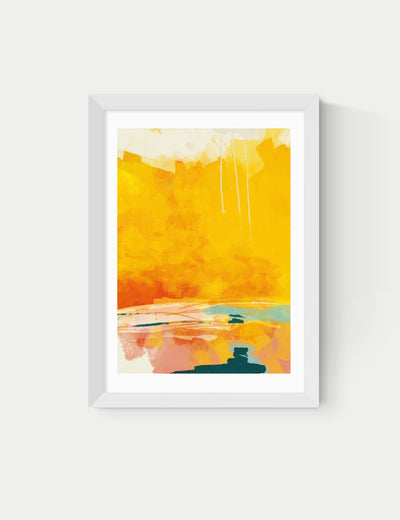 East End Prints Paysage Jaune Abstract Framed Art
