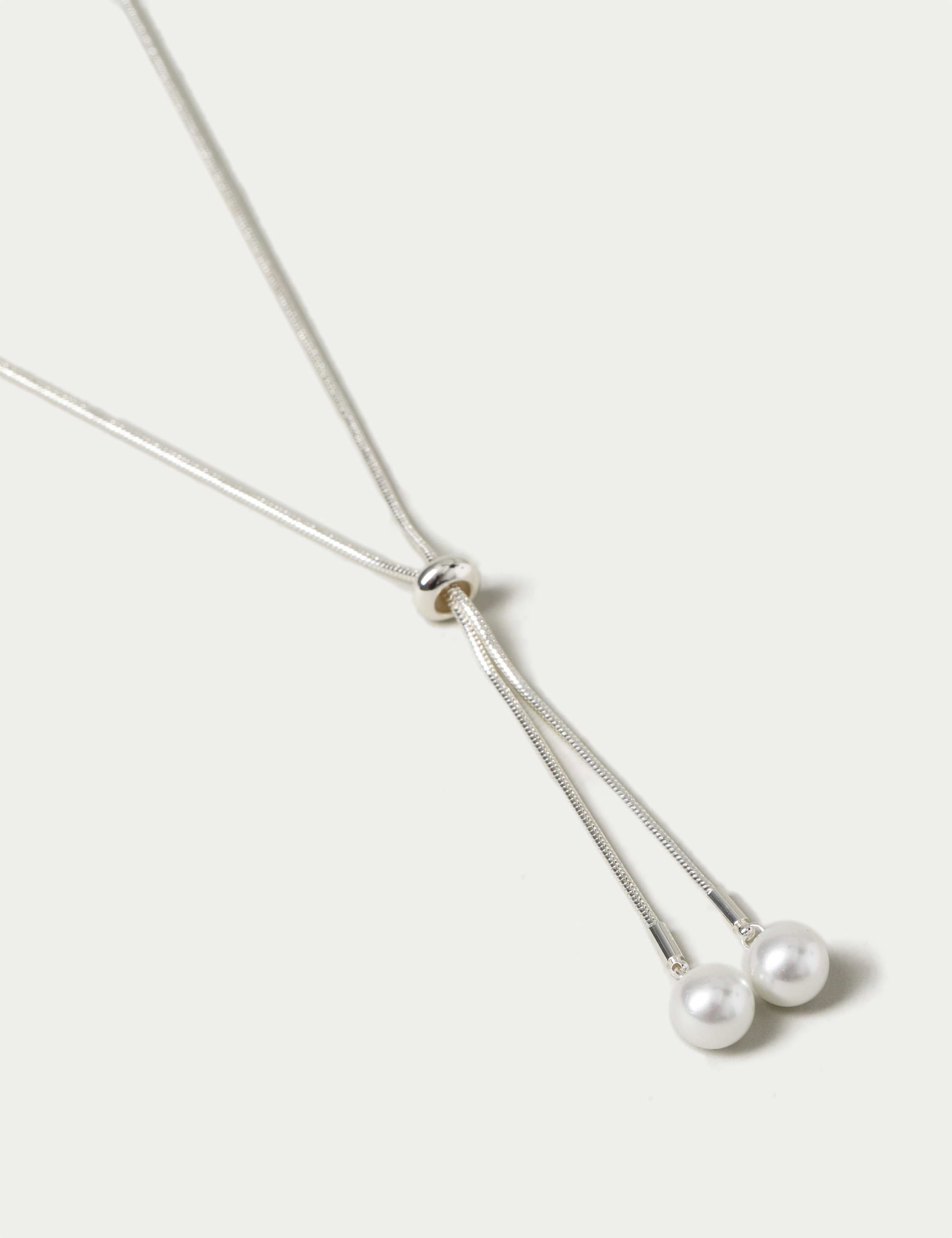 Pearl Cream Long Lariat necklace, imported from the UK