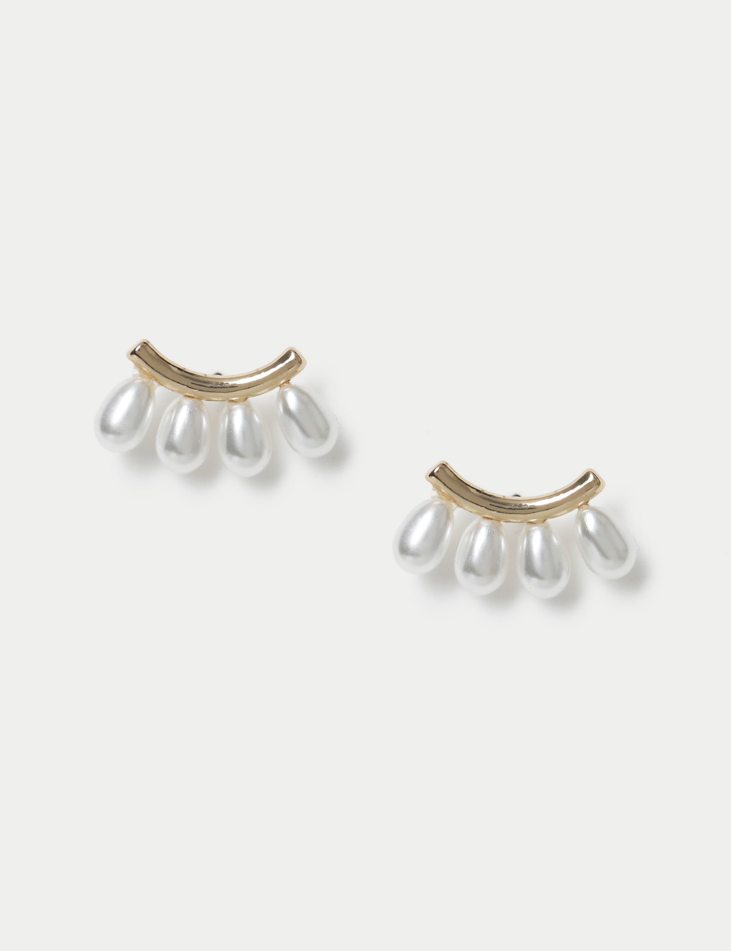 PER UNA pearl effect stud earrings 20mm, imported from the UK