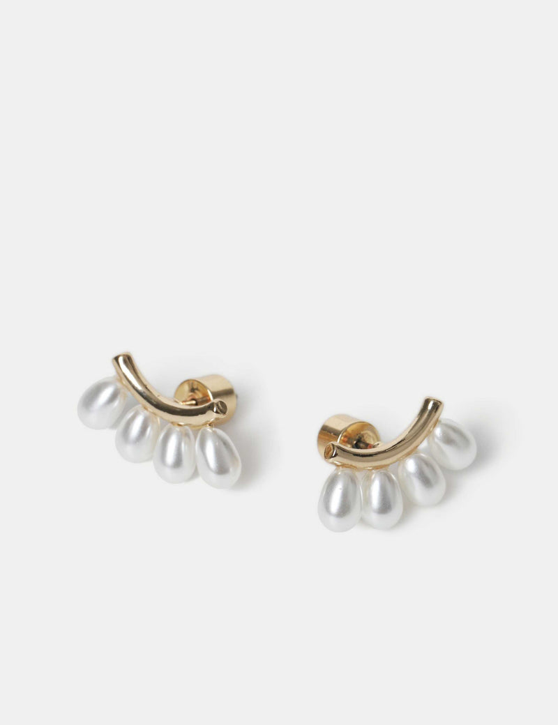 PER UNA pearl effect stud earrings 20mm, imported from the UK