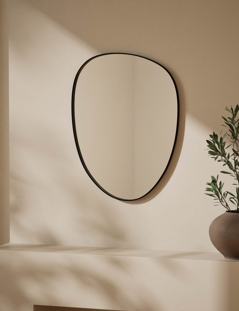 Pebble metal curved wall mirror, imported from the UK