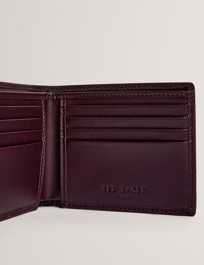 Ted Baker genarbtes Leder Bi-Fold Brieftasche 9x11cm - Britisches Produkt