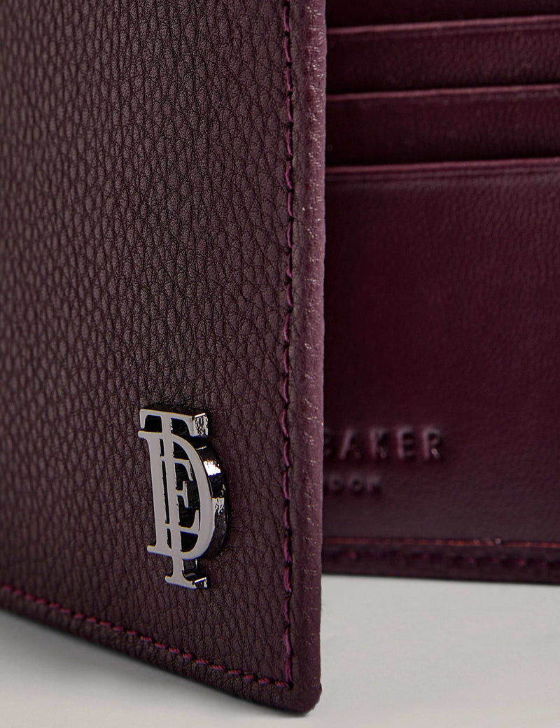 Ted Baker pebbled leather bi-fold wallet 9x11cm - British product