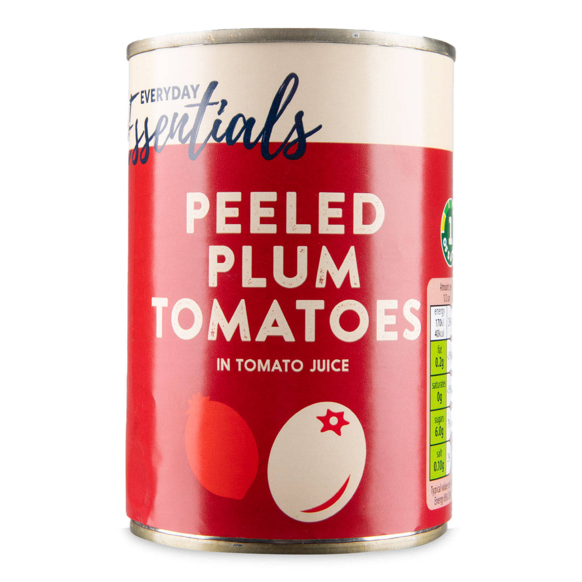 Peeled plum tomatoes in tomato juice 400g - British product