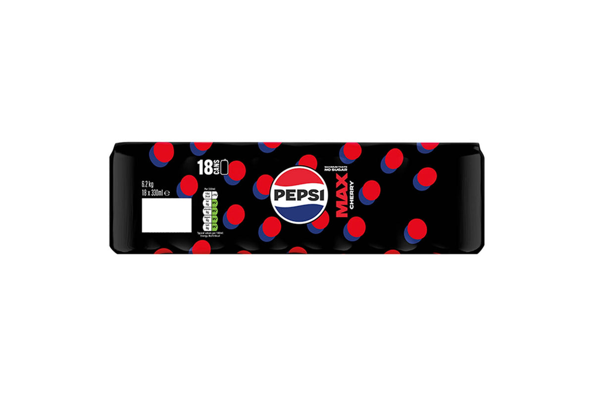 Pepsi Max Cherry cola, multipack of 18, UK version