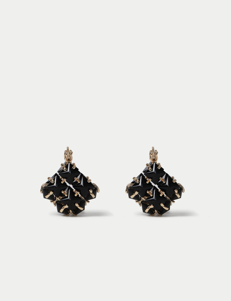 Per Una black faceted hoop earrings, UK version