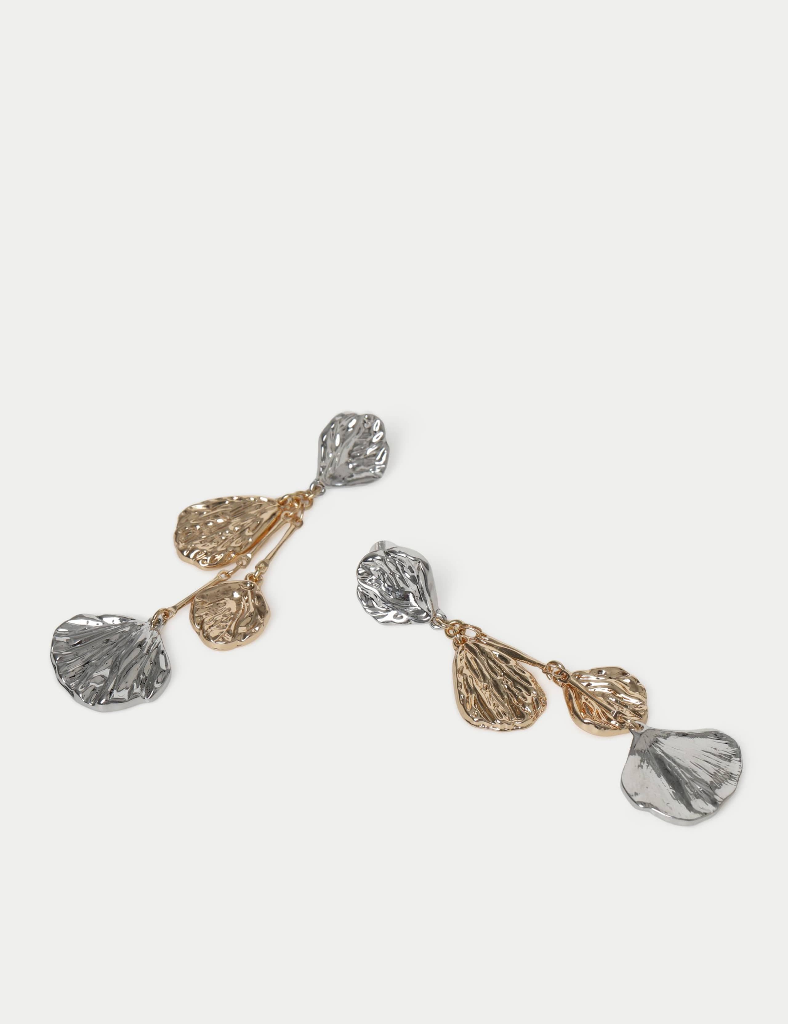 Per Una mixed metal leaf drop earrings, UK version