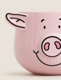 Percy Pig mug with 3D detailing and curly tail handle - British product