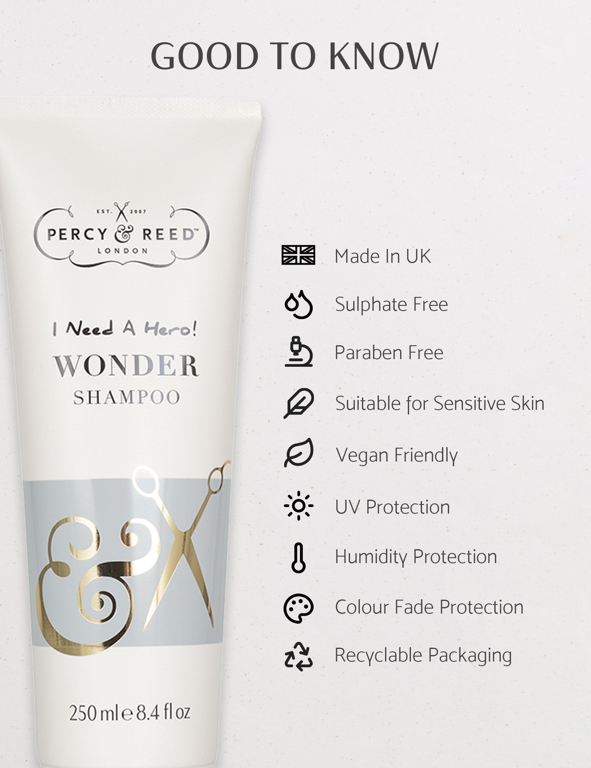 Percy & Reed Wonder Shampoo 250ml, UK version