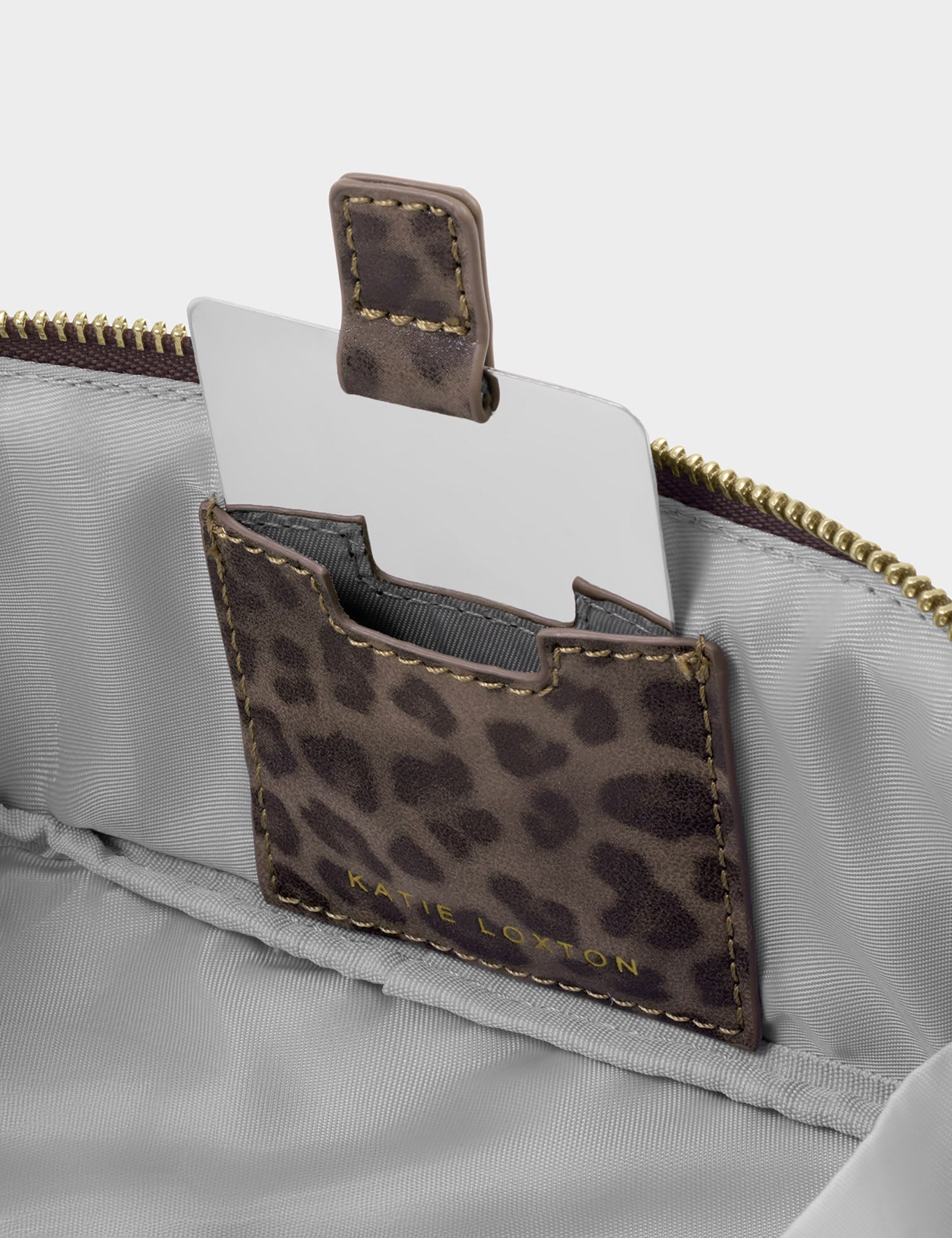 Katie Loxton personalised animal print make-up bag (British brand)