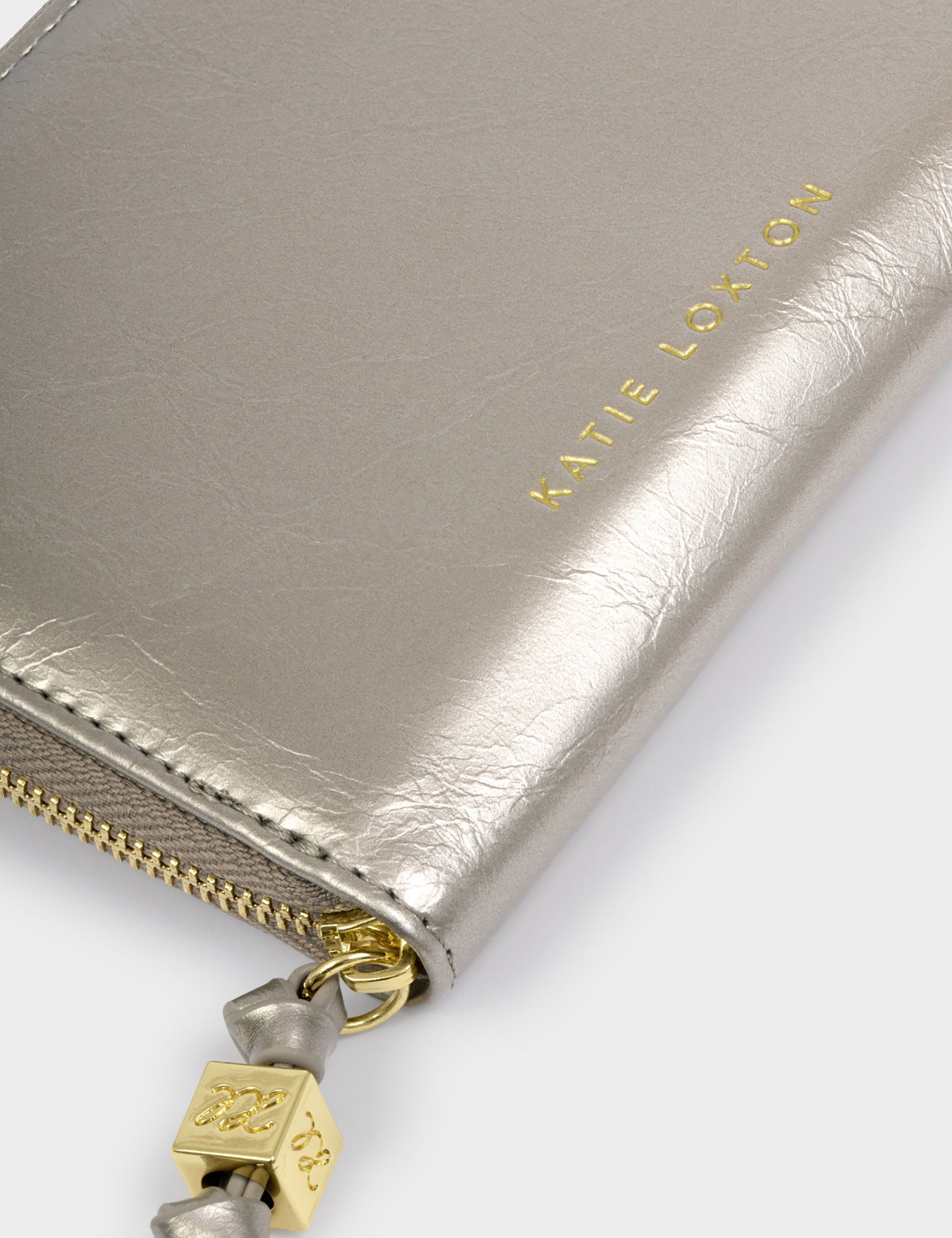 Katie Loxton metallic jewellery travel case faux leather - British product
