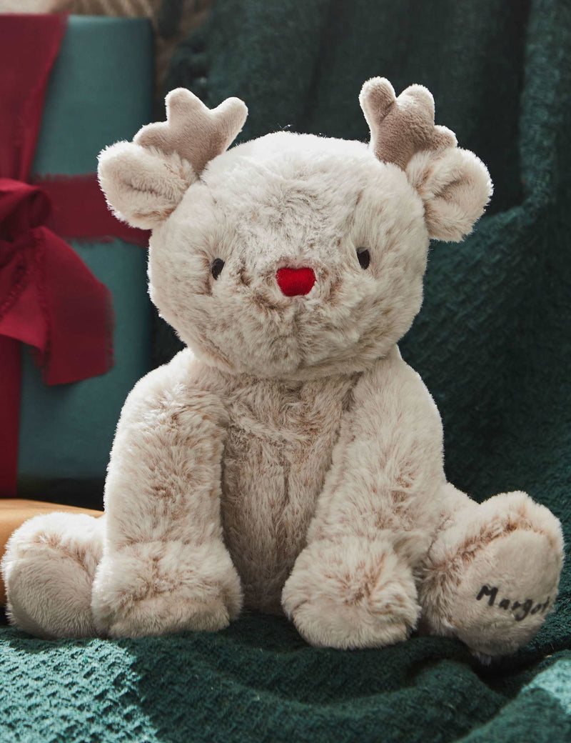 Personalised Red Reindeer Soft Toy