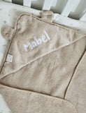 Personalised Small Oatmeal Hooded Towel
