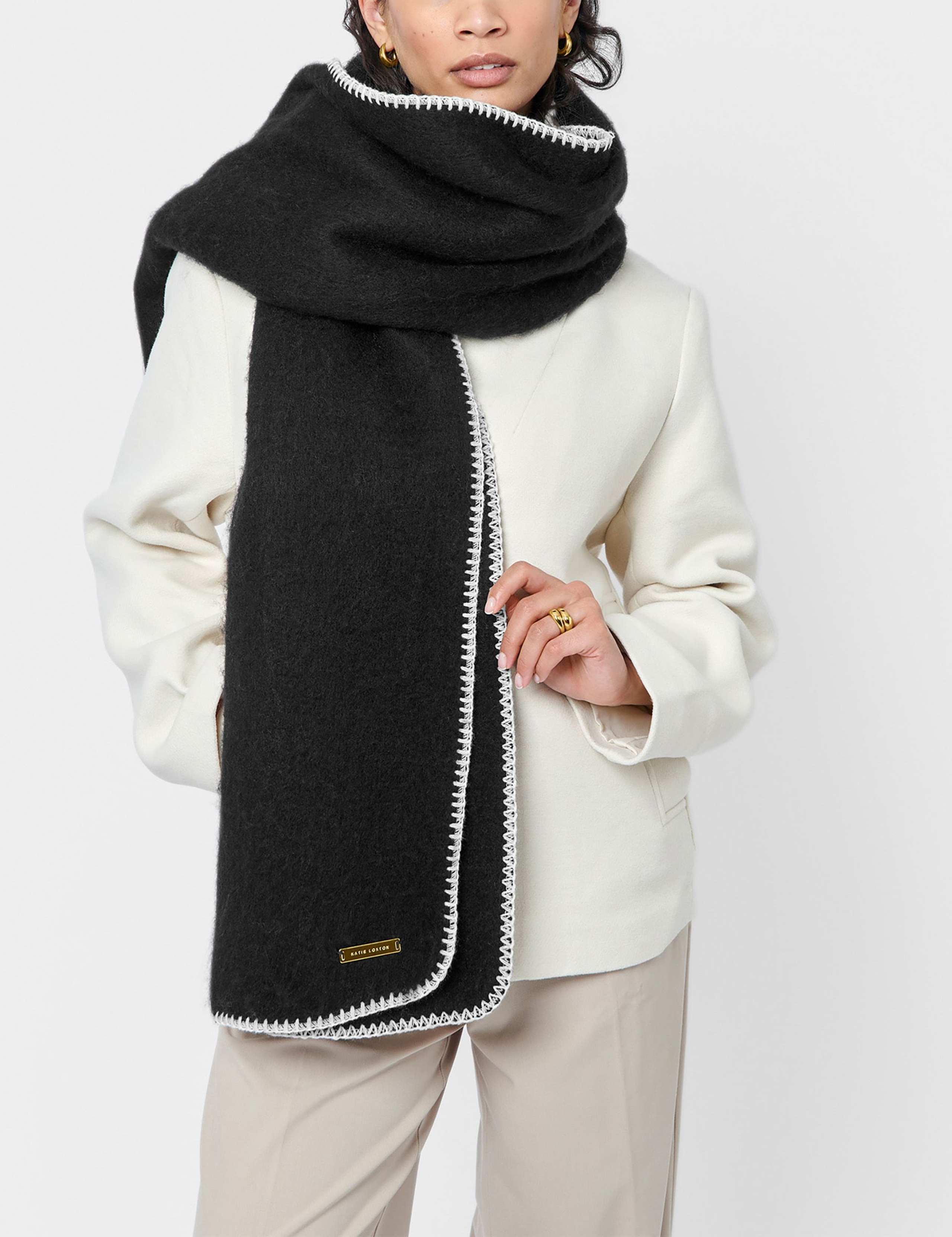 Katie Loxton personalised whipstitch oversized scarf (British brand)